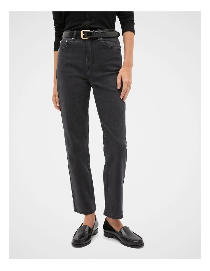 Core Straight Leg Stretch Jeans in Washed Black image 1