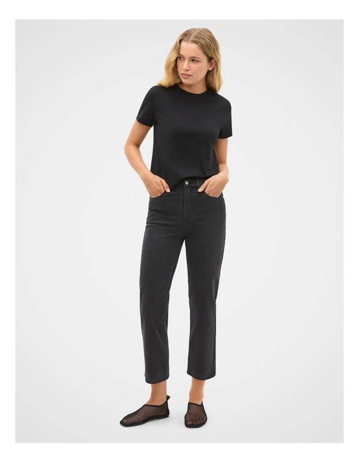 Core Straight Leg Stretch Jeans in Washed Black image 1