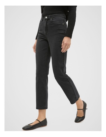 Core Straight Leg Stretch Jeans in Washed Black
