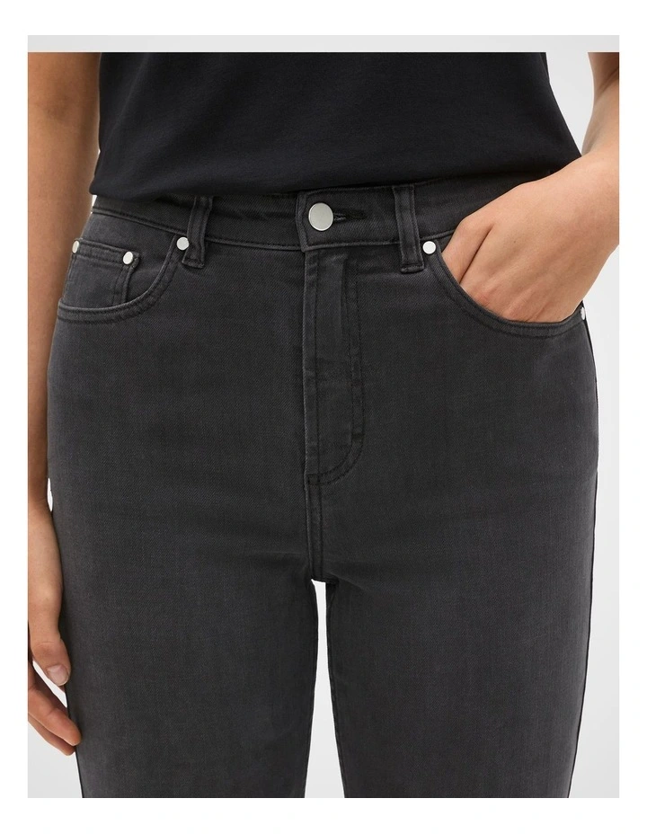 Core Straight Leg Stretch Jeans in Washed Black image 3