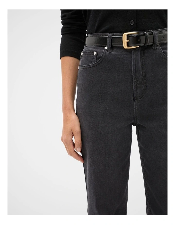 Core Straight Leg Stretch Jeans in Washed Black image 4