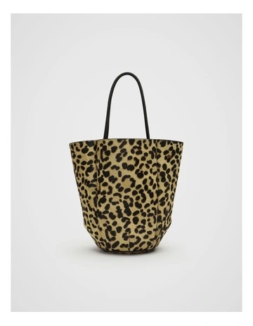 Mini Bucket Leather Bag in Ocelot