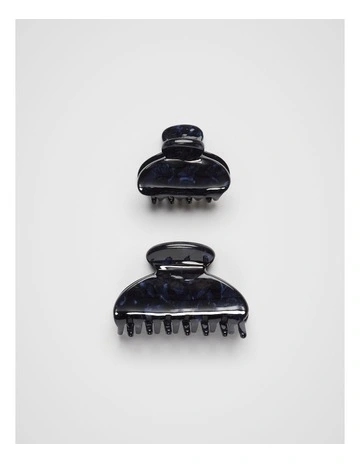 Mini Hair Claw Set in Blue