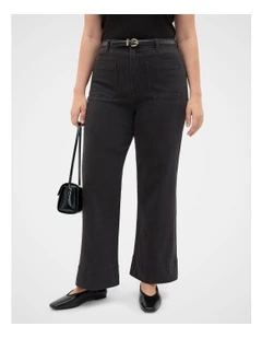 Core Wide Leg Pocket Jean in Charcoal Wash