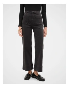 Core Wide Leg Pocket Jeans in Charcoal Wash