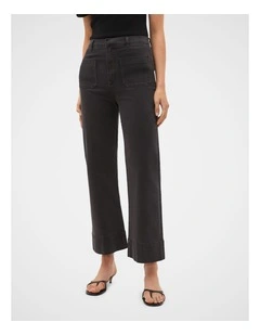 Core Wide Leg Pocket Jeans in Charcoal Wash