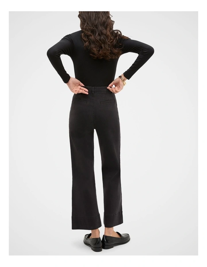 Core Wide Leg Pocket Jeans in Charcoal Wash image 2