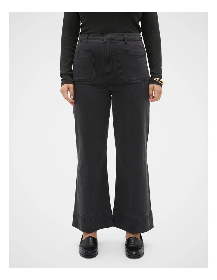 Core Wide Leg Pocket Jeans in Charcoal Wash image 6