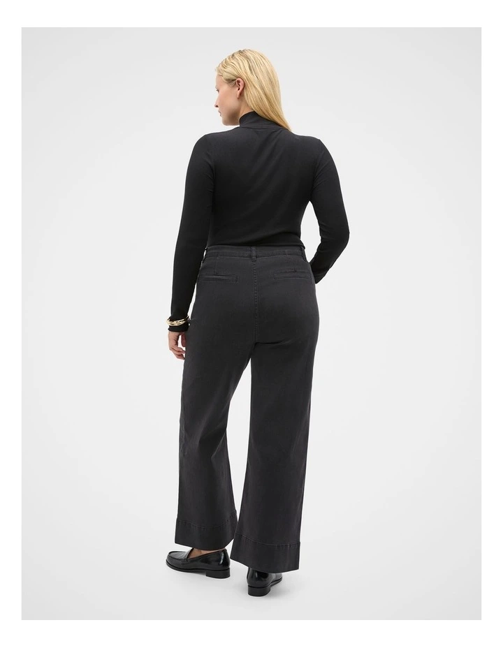 Core Wide Leg Pocket Jeans in Charcoal Wash image 7