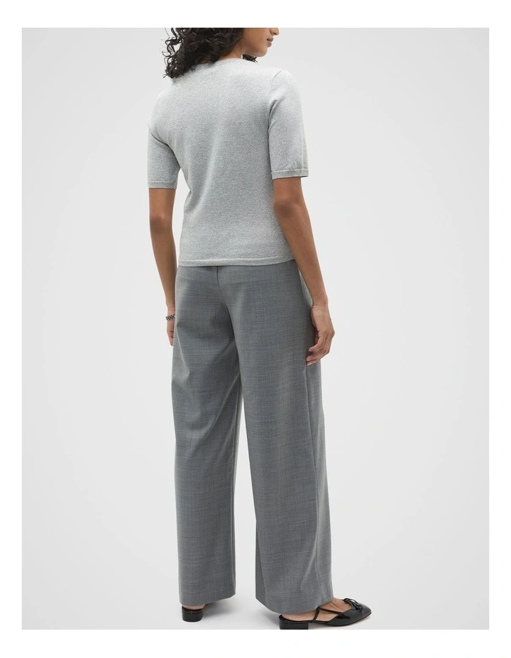 Lurex Knit Tee in Silver Lurex image 2