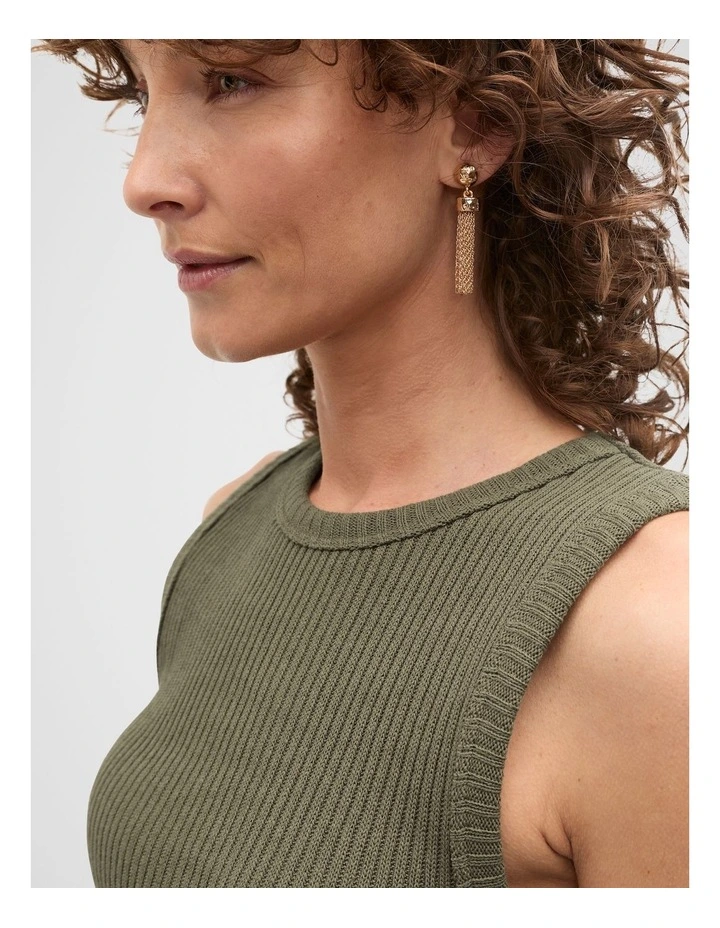 Textured Rib Tank in Olive Leaf image 4