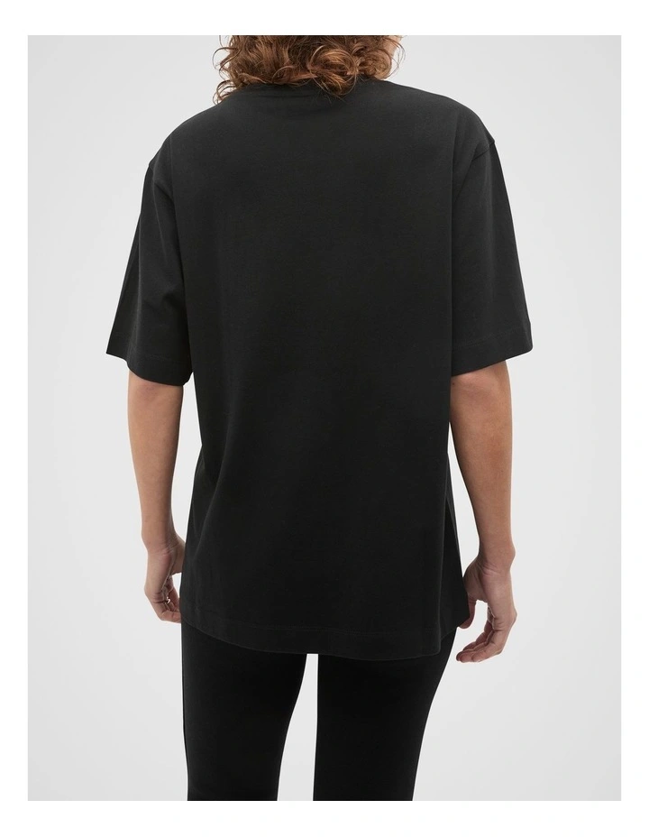 Oversized Longline Tee in Black image 2