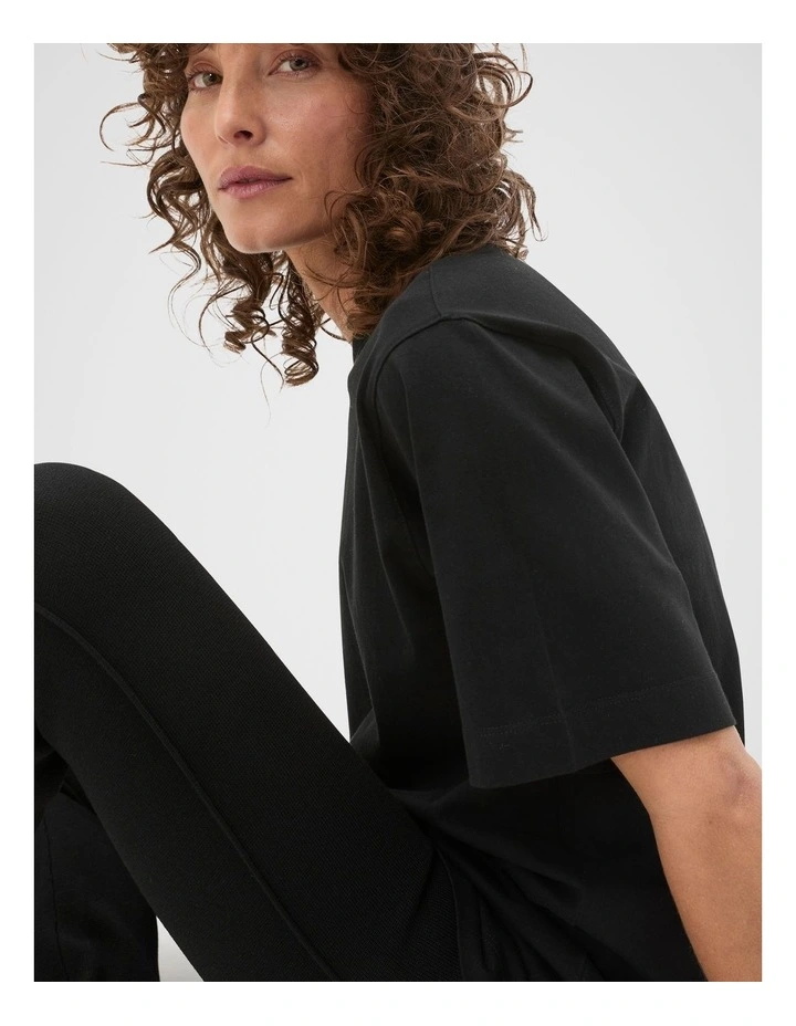 Oversized Longline Tee in Black image 4