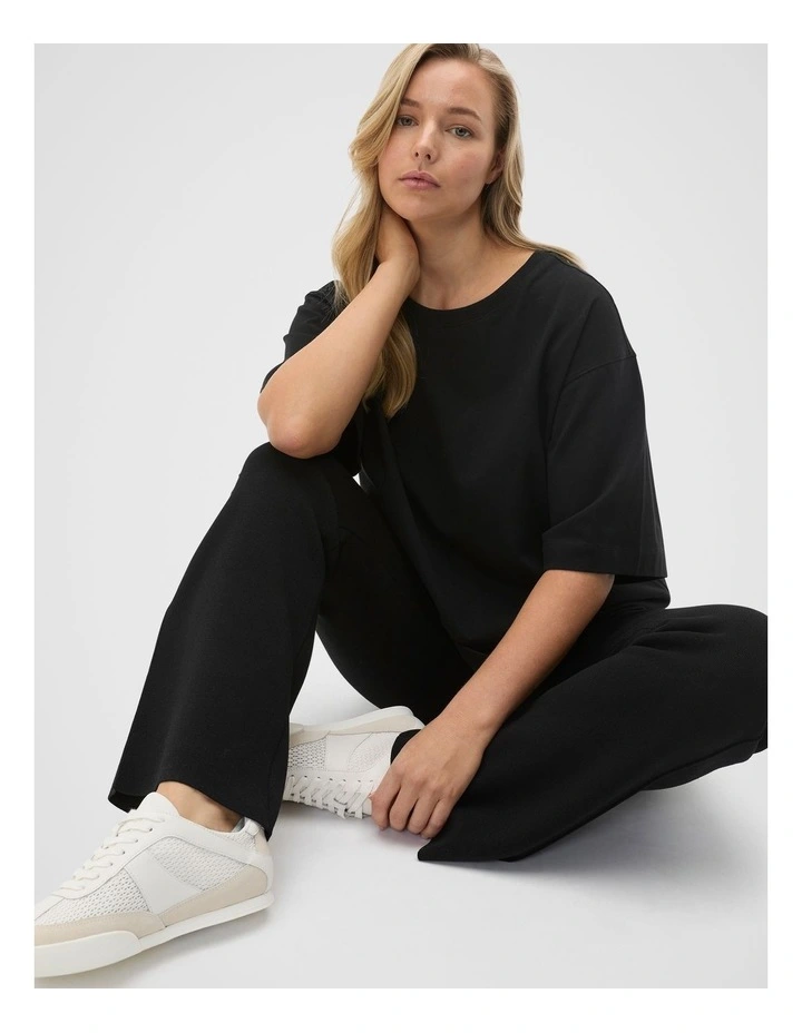 Oversized Longline Tee in Black image 7