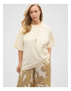 Oversized Longline Tee in Tofu