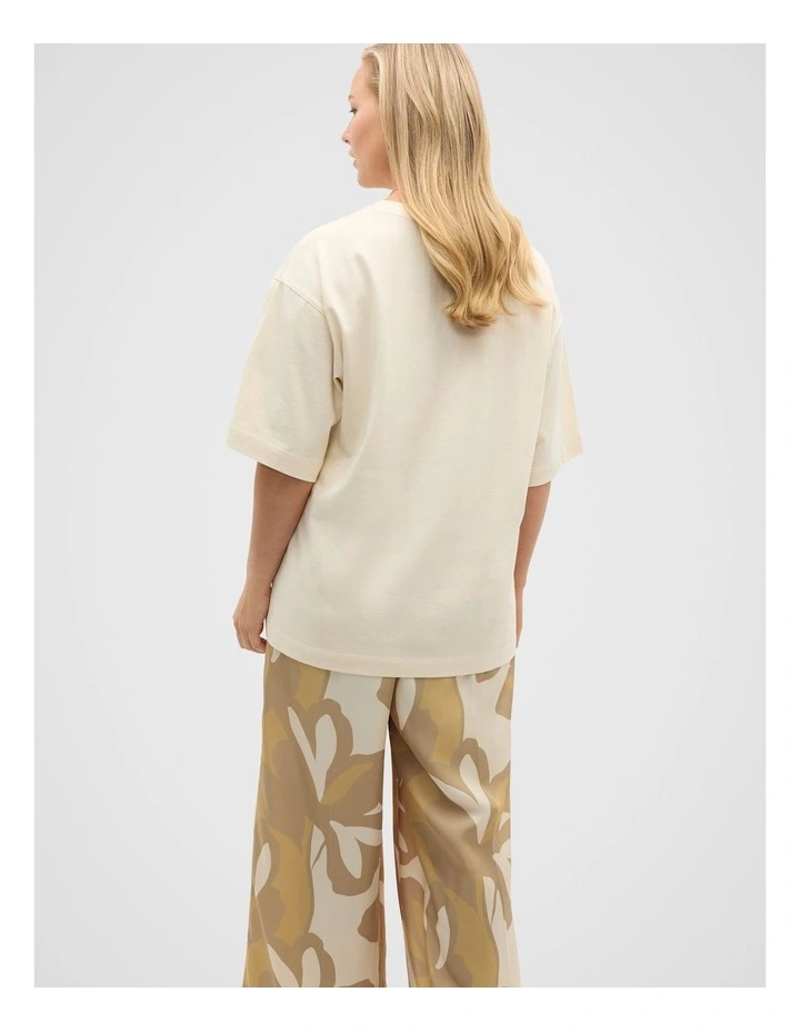 Oversized Longline Tee in Tofu image 2