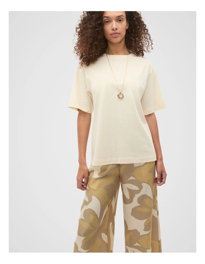 Oversized Longline Tee in Tofu image 4