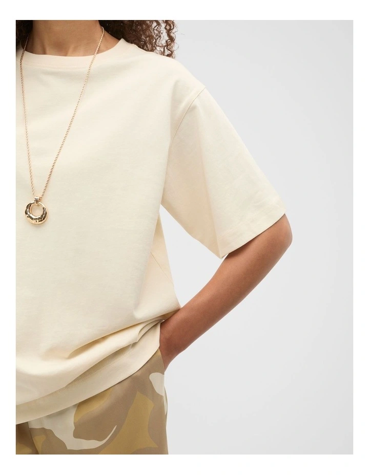 Oversized Longline Tee in Tofu image 7