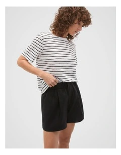 Linen Neat Tee in Multi