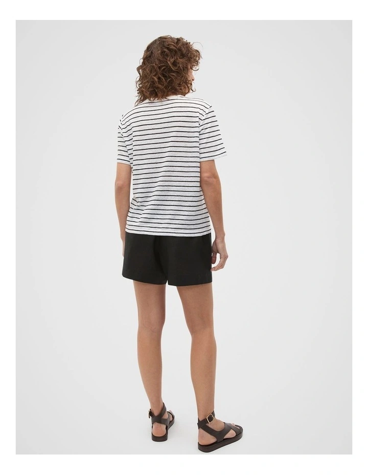 Linen Neat Tee in Multi image 2