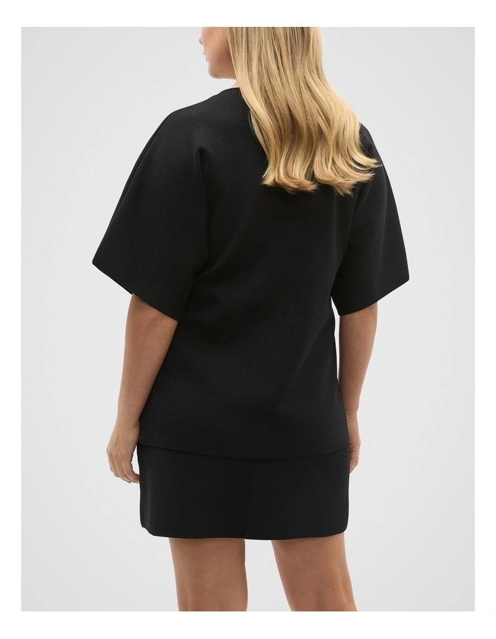 Crepe Knit Batwing Cardigan in Black image 6