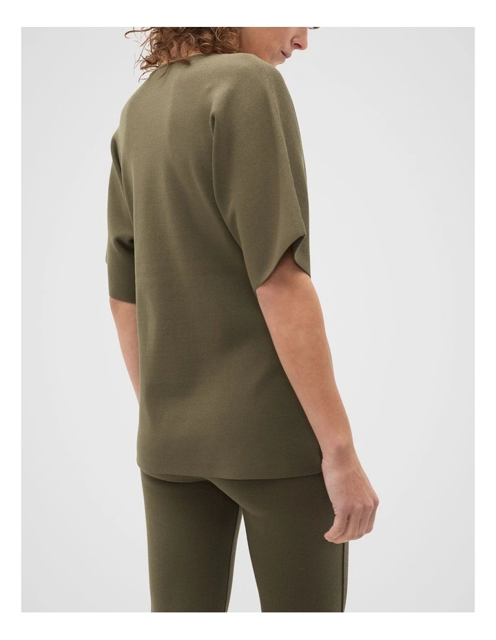 Crepe Knit Batwing Cardigan in Olive Leaf image 5