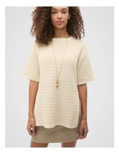Crochet Stitch Slouch Knit in Tofu