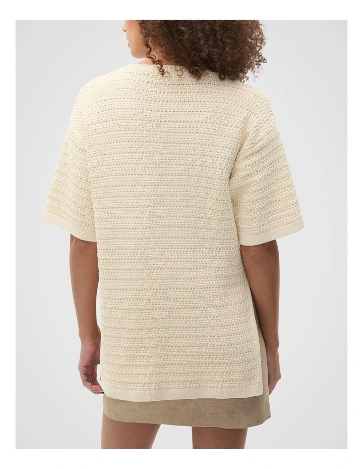 Crochet Stitch Slouch Knit in Tofu image 2