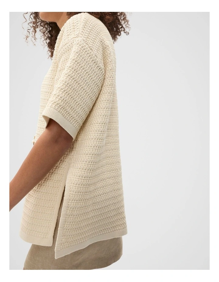 Crochet Stitch Slouch Knit in Tofu image 4