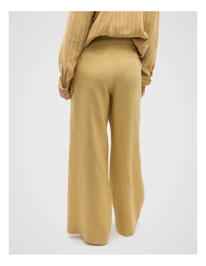 Core Linen Waisted Pant in Honey image 6