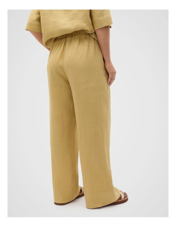 Core Linen Casual Tie Pant in Honey image 6