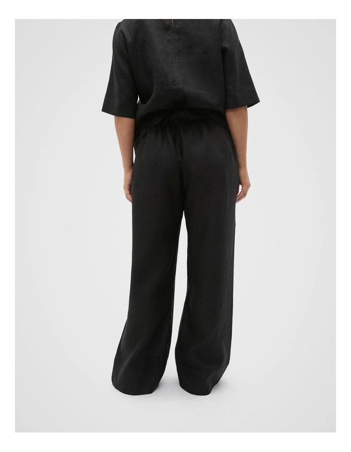 Core Linen Casual Tie Pant in Black image 6