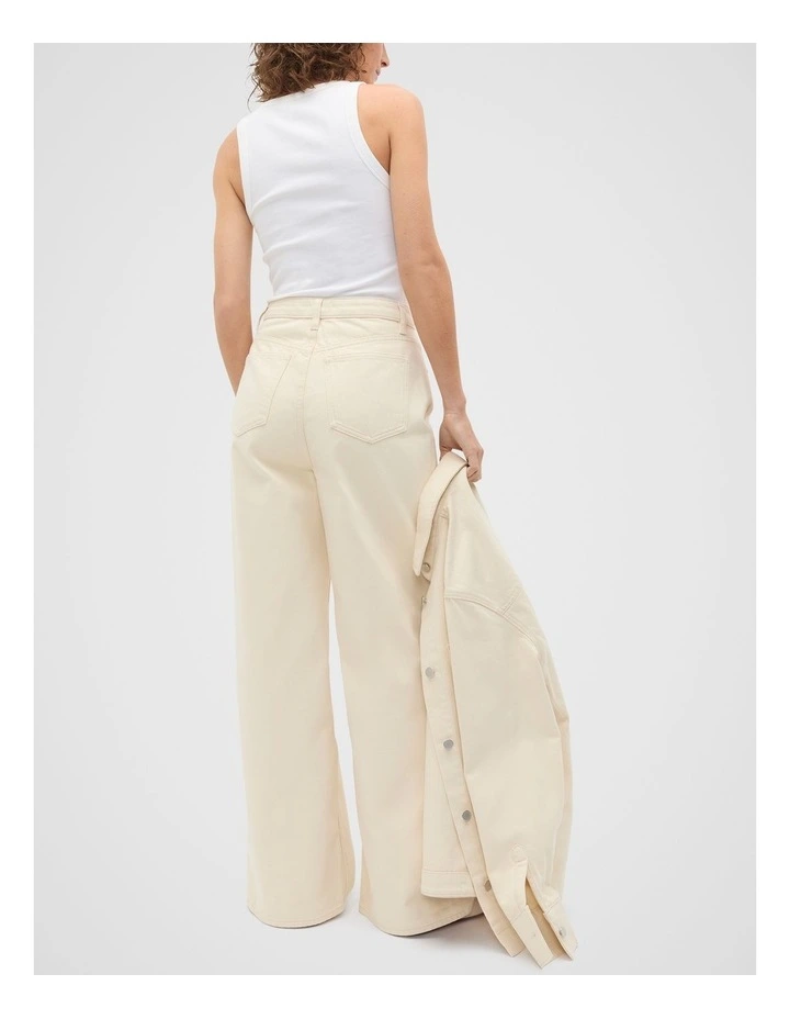 Denim Wide Leg Jean in Tofu image 2