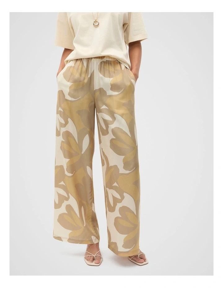 Satin Printed Pant in Multi image 1