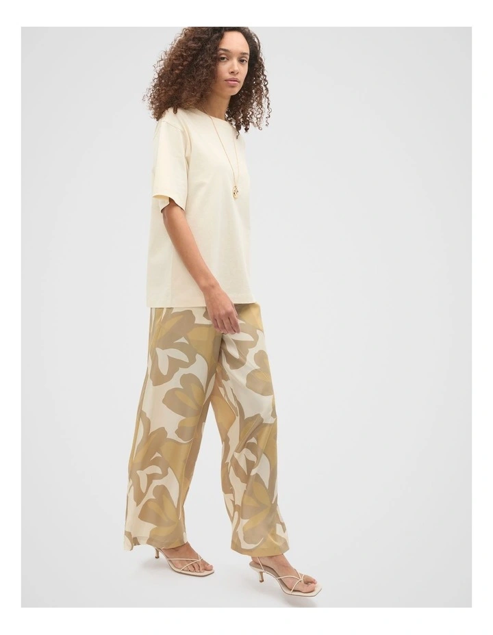 Satin Printed Pant in Multi image 3
