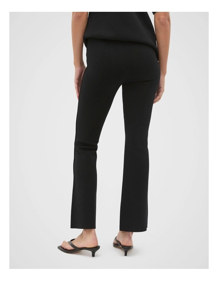 Crepe Knit Pintuck Pant in Black image 2