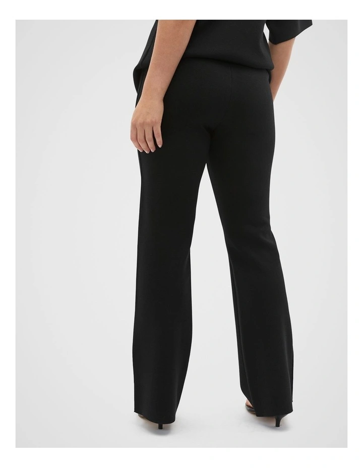 Crepe Knit Pintuck Pant in Black image 6