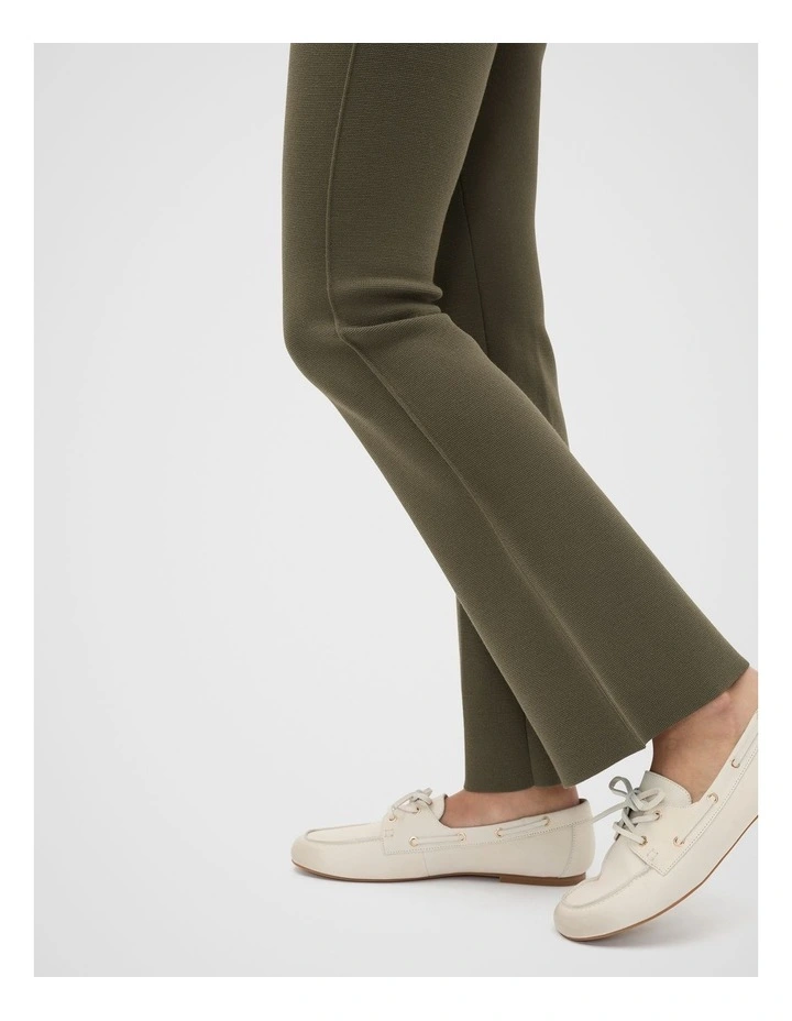 Crepe Knit Pintuck Pant in Olive Leaf image 4