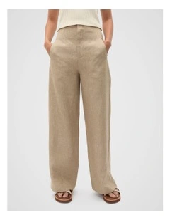 Linen Crossdye Palazzo Pant in Rye Crossdye