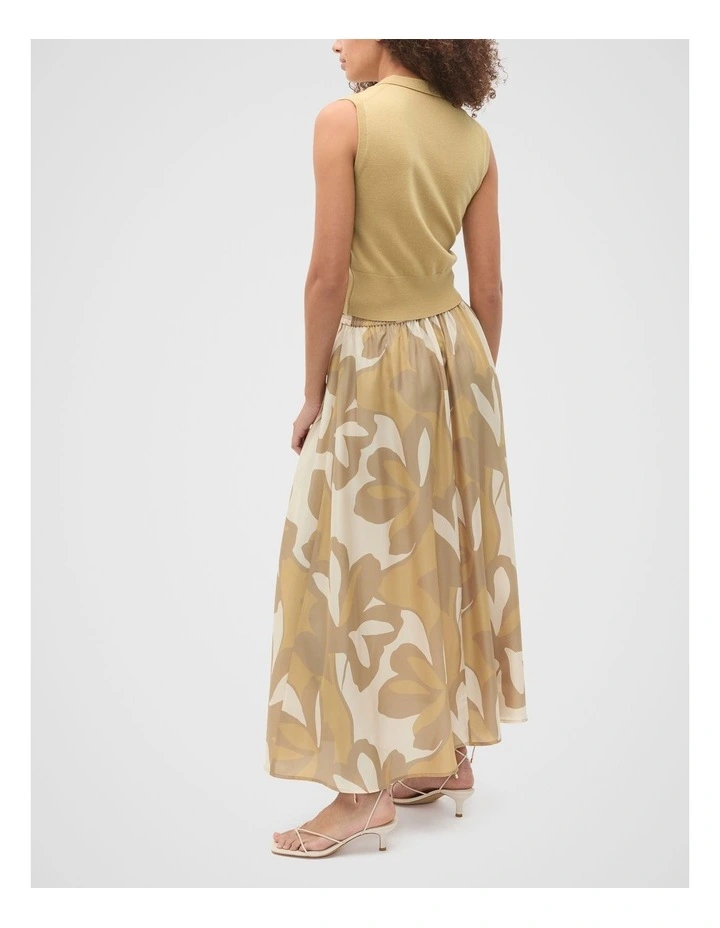 Satin Printed Skirt in Multi image 2