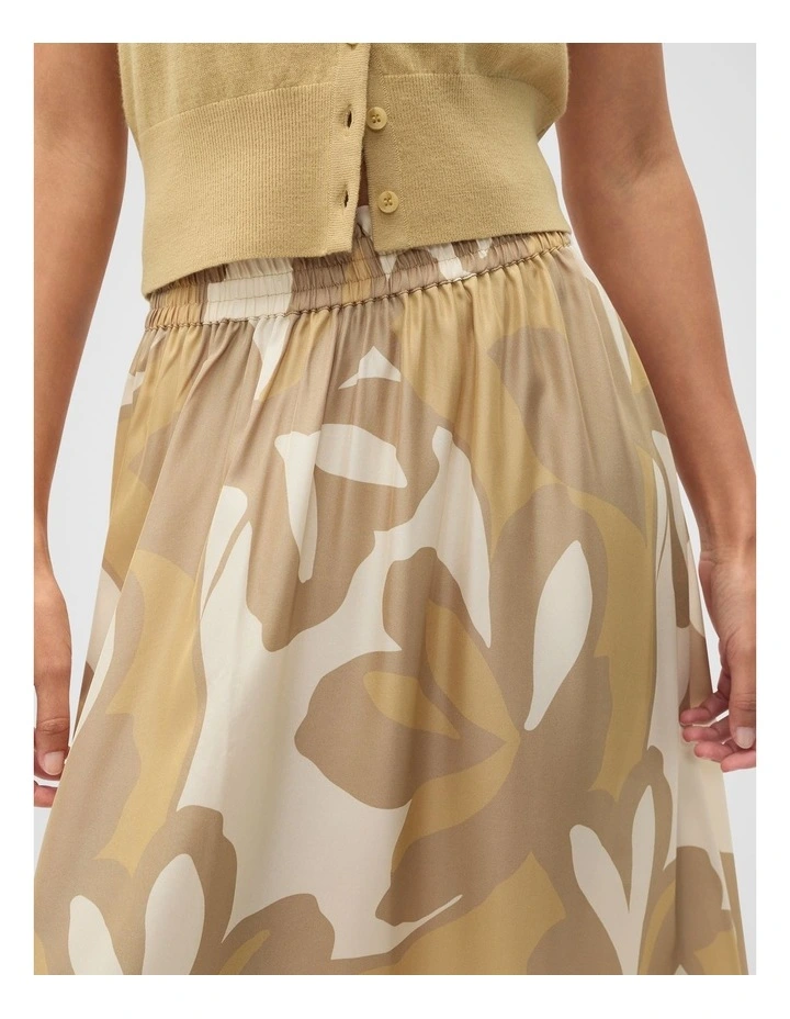 Satin Printed Skirt in Multi image 4