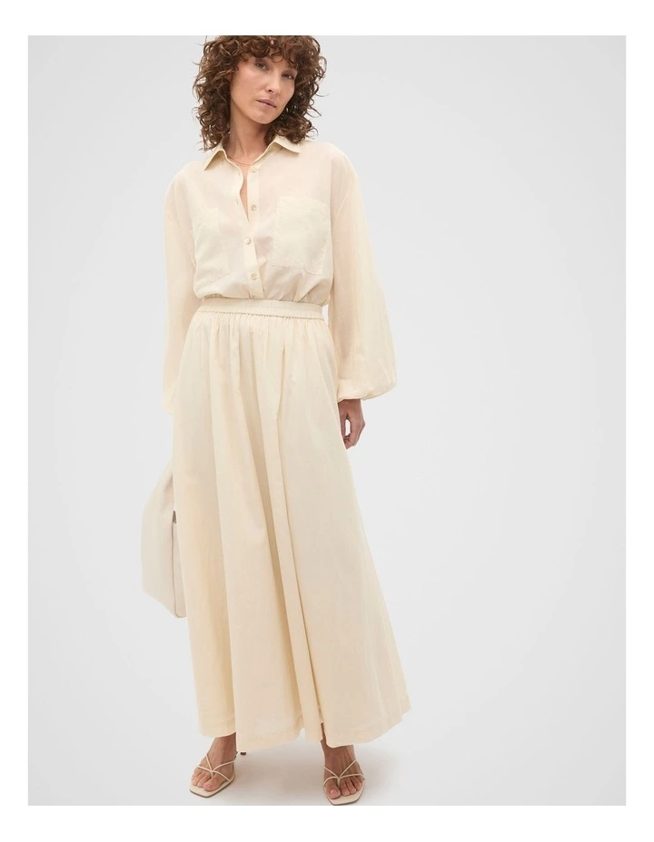 Voile Maxi Skirt in Tofu image 3