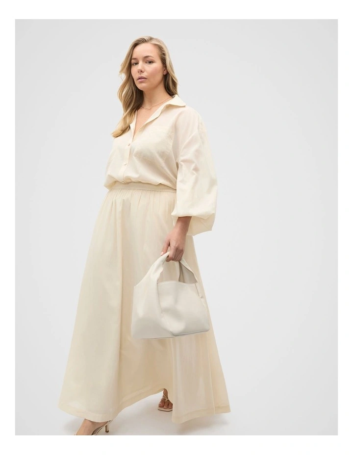 Voile Maxi Skirt in Tofu image 7