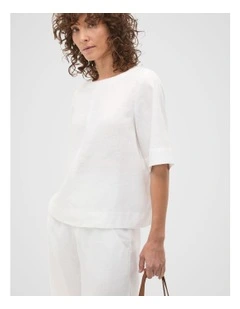 Core Linen Tee in Whisper White