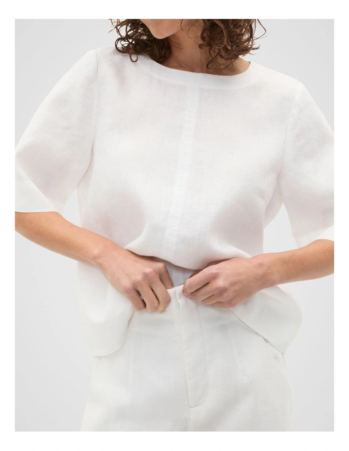 Core Linen Tee in Whisper White image 4