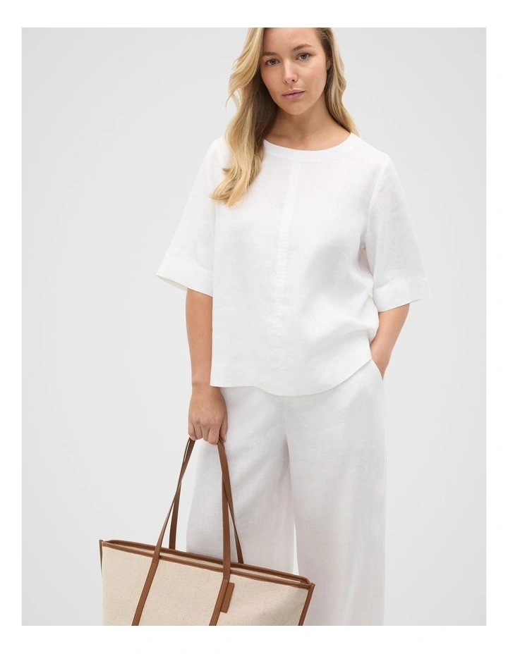 Core Linen Tee in Whisper White image 5