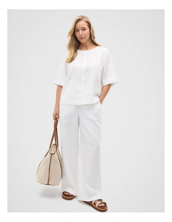 Core Linen Tee in Whisper White image 7