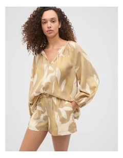 Satin Printed Blouse in Multi
