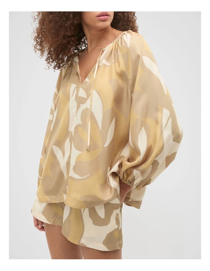 Satin Printed Blouse in Multi image 4