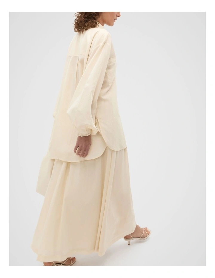 Voile Oversized Blouson Shirt in Tofu image 2